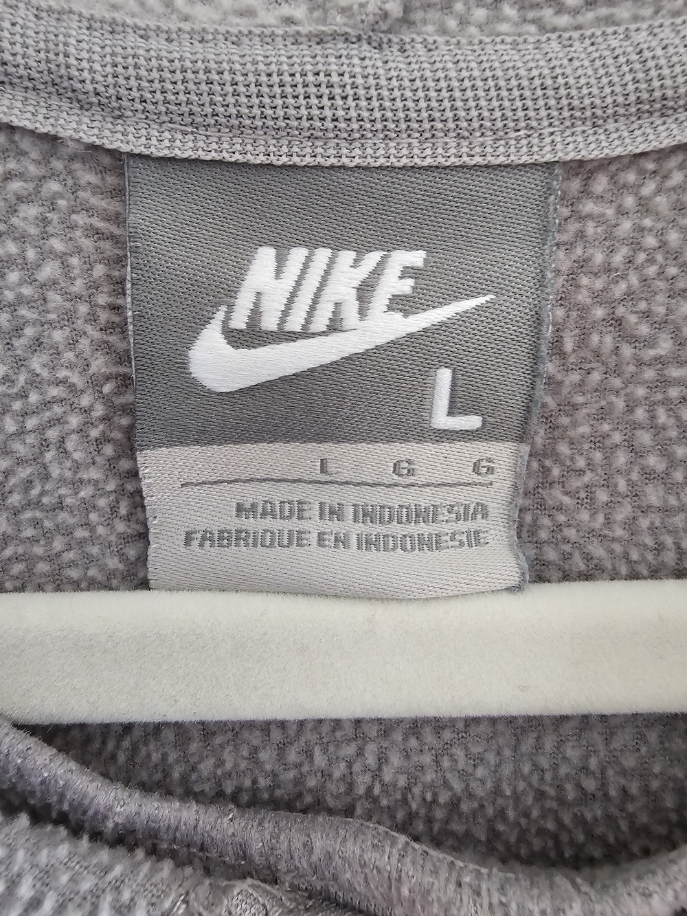 Nike Light Gray Pullover Hoodie with Black Swoosh - Picture 4 of 6